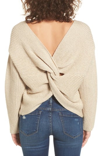 Women's Astr The Label Twist Back Sweater, Size X-Large - Ivory | Nordstrom