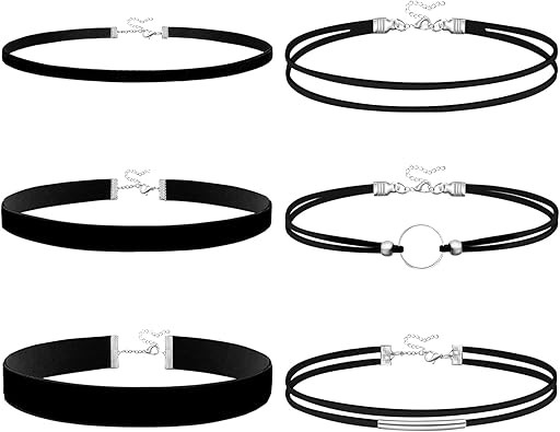 Black Choker Necklace Set for Women Velvet Choker Lace Choker Necklaces Black Lace Choker Set Dai... | Amazon (US)