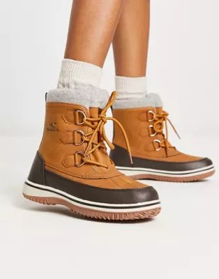 O'Neill alta tall snow boots with faux fur lining in tan | ASOS (Global)