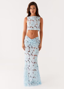 Fiorella Floret Maxi Skirt - Blue | Peppermayo (Global)
