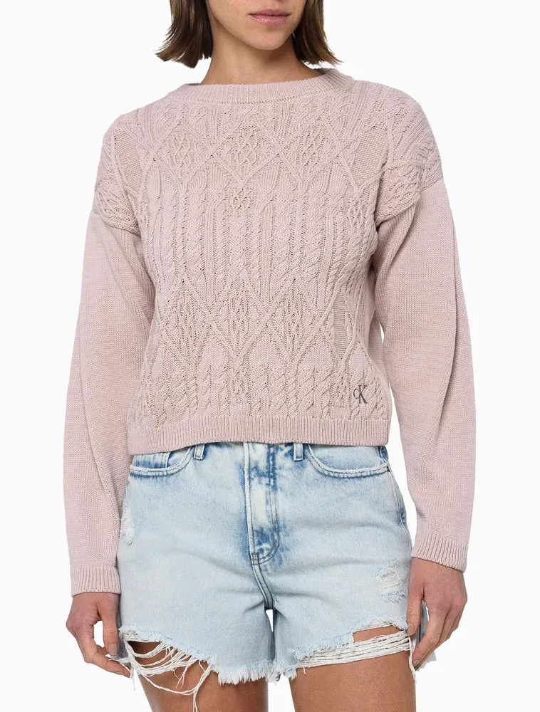 Tricot Manga Longa Tranca E Bordado - Calvin Klein - Loja Online | Calvin Klein (BR)