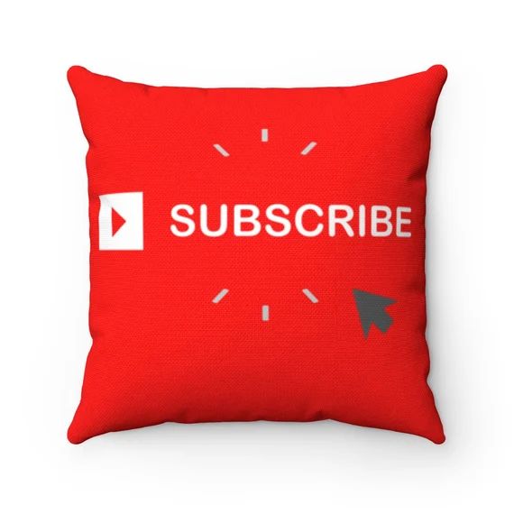 YouTube Red Subscribe Pillow | YouTuber Pillow | YouTube Merch | YouTube Video Prop | YouTuber | ... | Etsy (US)