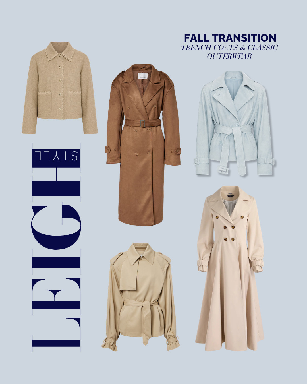 Step into autumn in style with classic trench coats and chic, timeless outerwear. 

#FallTransition #TrenchCoat #ClassicStyle #OuterwearInspo #FallFashion #LeighStyle #StreetStyle 

 #LTKootd #LTKSeasonal #LTKTravel