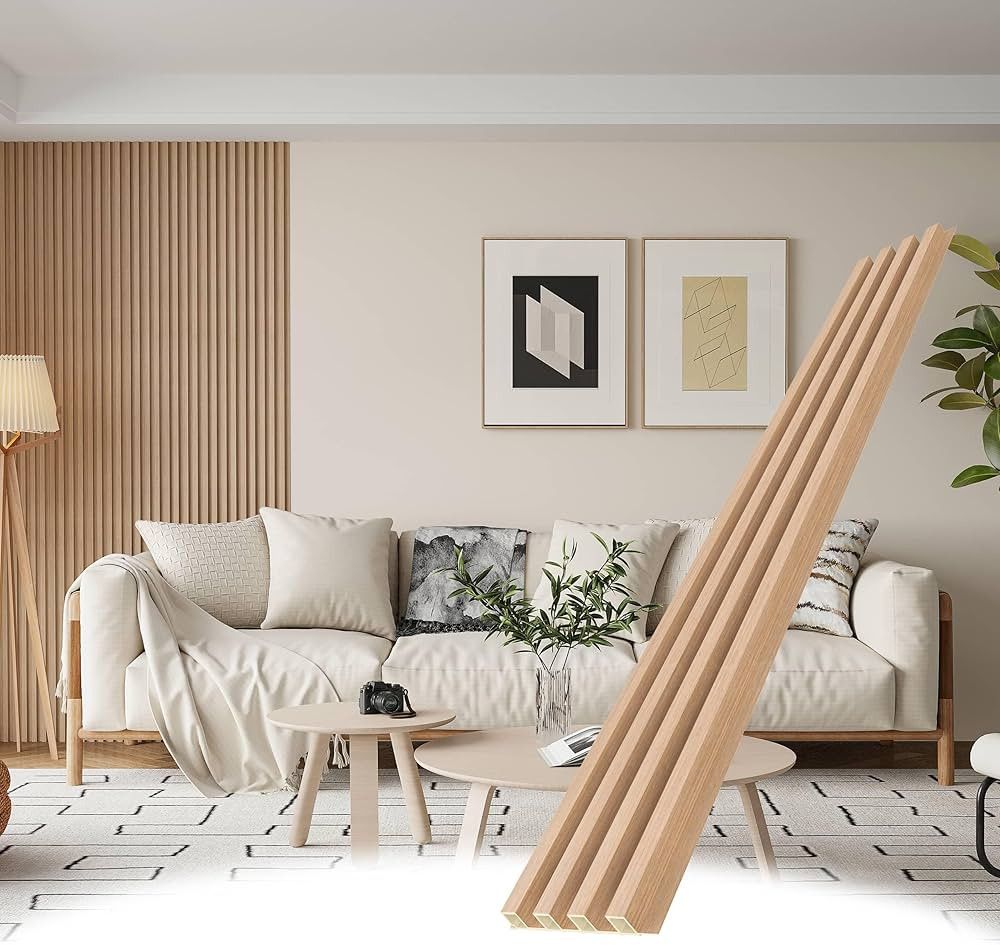 WPC Slat Wall Panels, 8 Pack Accent Slat Wood Slats for Wall and Ceilings, Acoustic Panels for In... | Amazon (US)