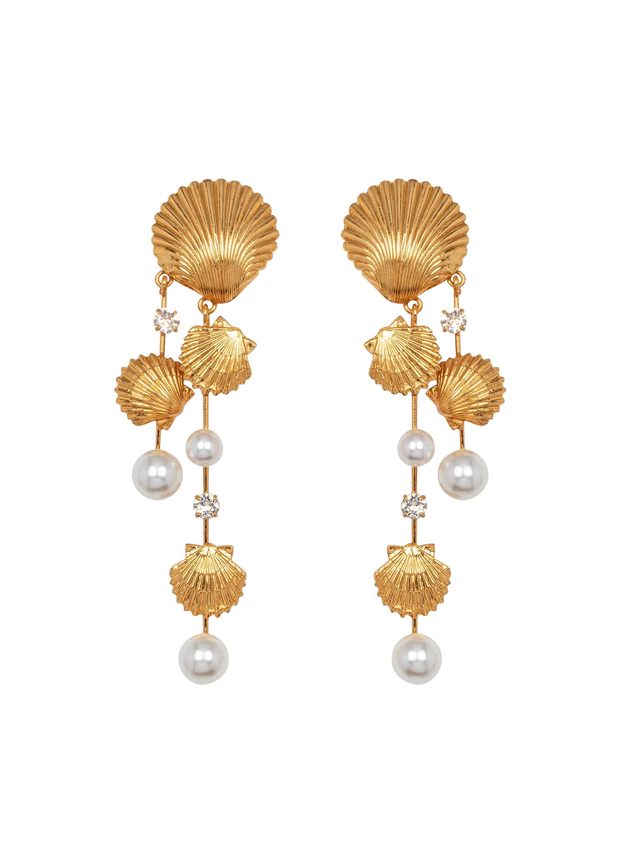 Mariel Earrings in Gold Pearl | Over The Moon