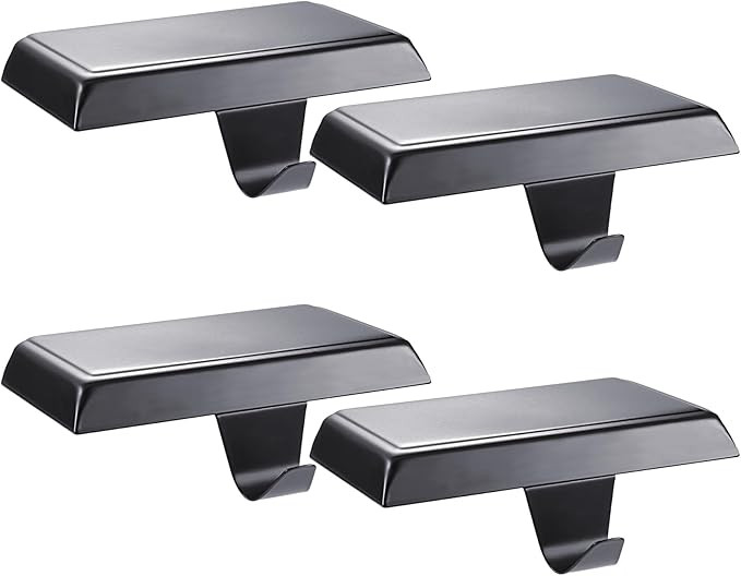 Sunshane 4 Pieces Christmas Stocking Holders Mantel Stocking Hanger Hooks Fireplace Mantle Metal ... | Amazon (US)