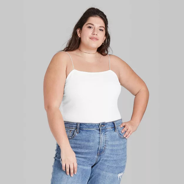 Women's Square Neck Spaghetti Strap Bodysuit - Wild Fable™ | Target