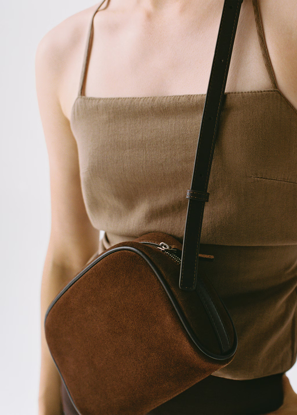 Suede leather shoulder bag - Women | MANGO USA | Mango (US/MX/AU)