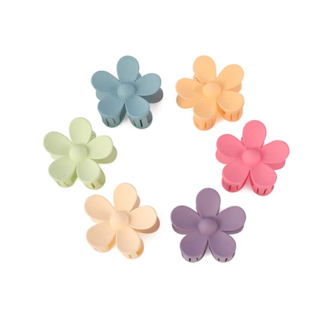 6 PCS Big Hair Claw Clips Casewin Matte Flower Hair Clips Non-Slip Cute Hair Catch Barrettes Plastic | Walmart (US)