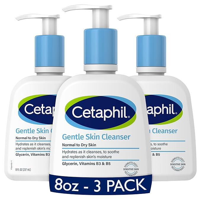 Cetaphil Face Wash, Hydrating Gentle Skin Cleanser for Dry to Normal Sensitive Skin, NEW 8 oz 3 P... | Amazon (US)