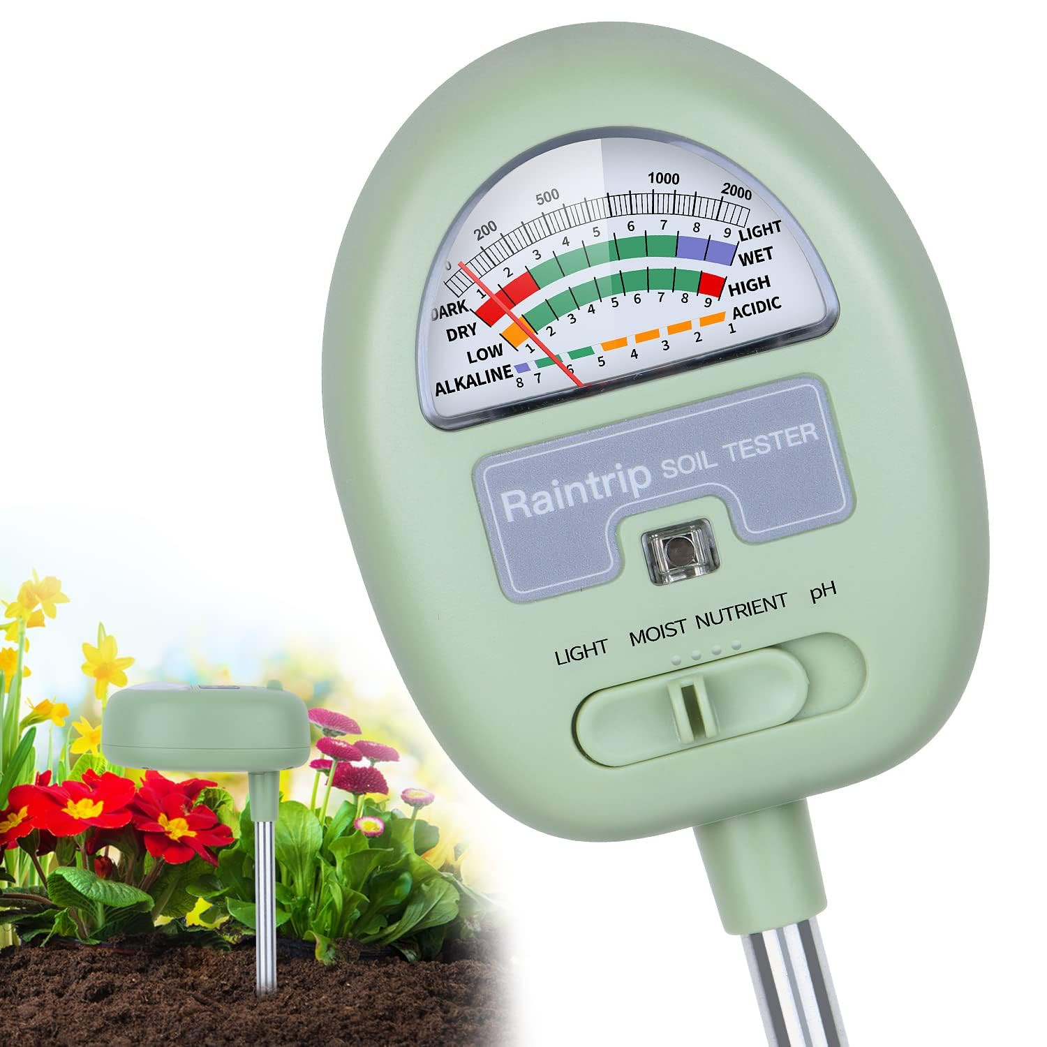 Soil Moisture Meter,4-in-1 Soil Ph Meter, Soil Tester for Moisture, Light,Nutrients, pH,Soil Ph T... | Amazon (US)