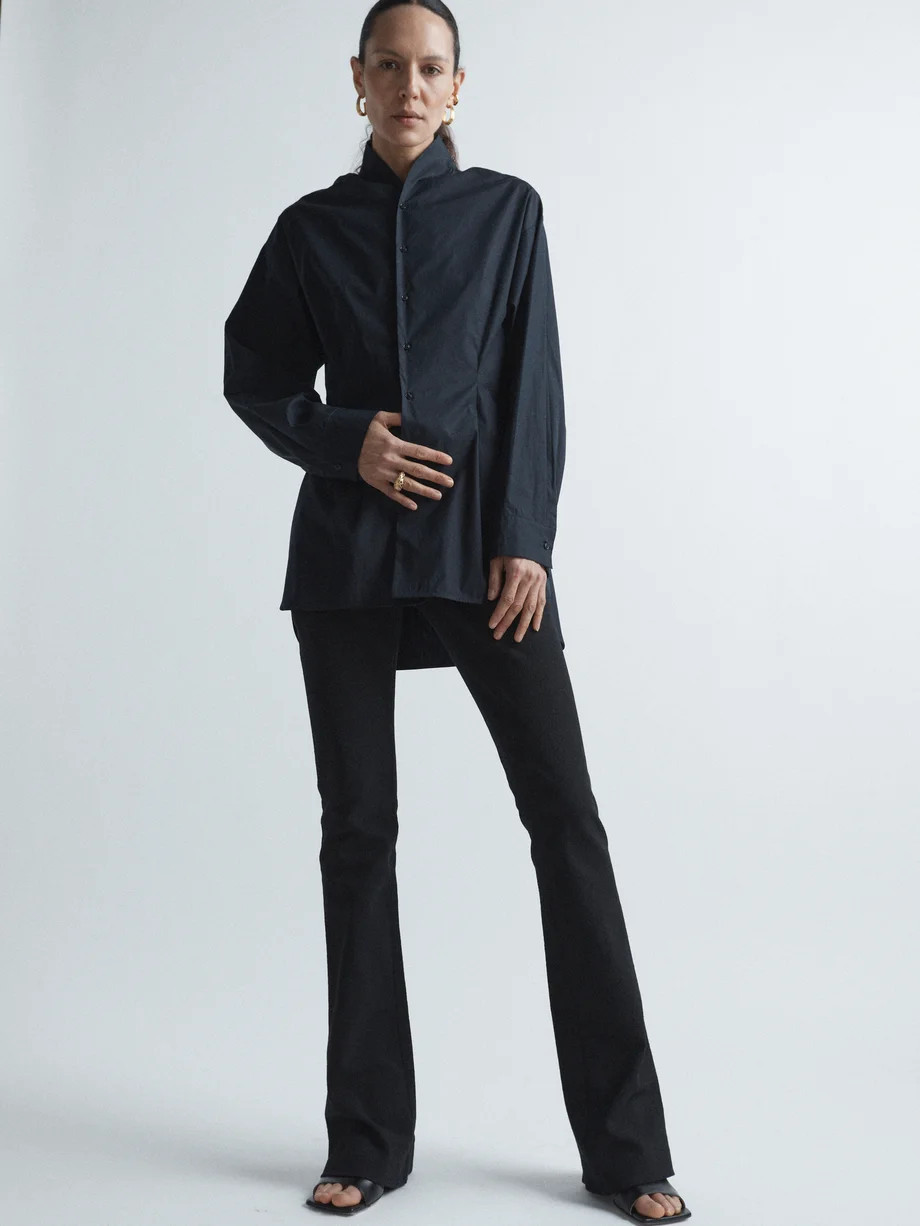 Shawl collar organic-cotton shirt | Raey | Matches (UK)