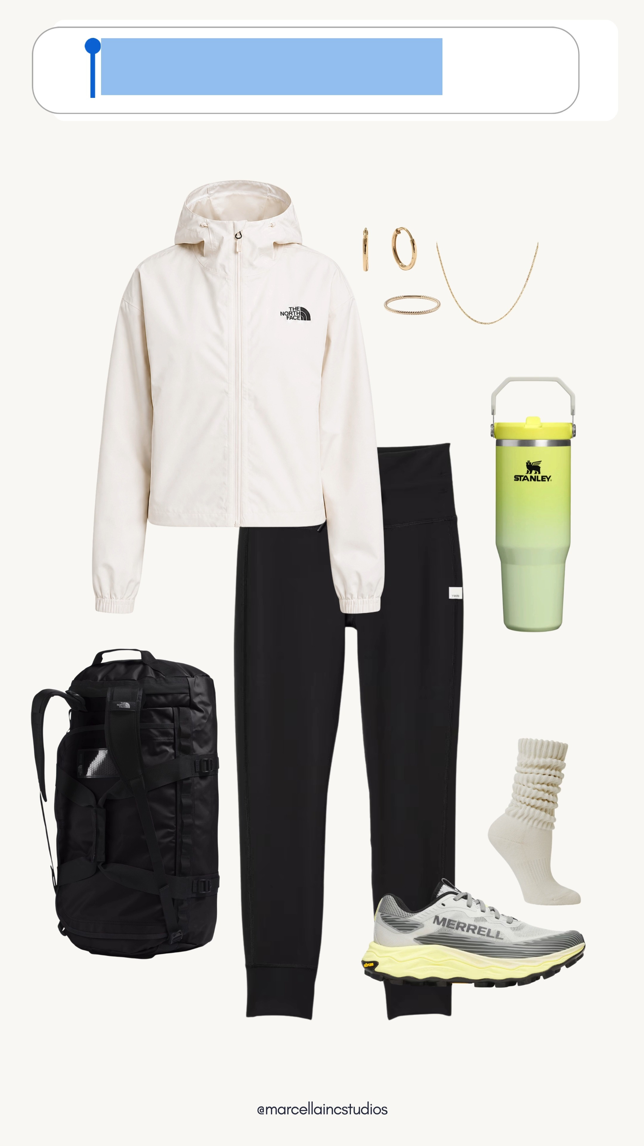 Outdoor camping outfit with Vuori leggings, North Face windbreaker and Merrell trail shoes and matching Stanley Quencher.  #summeroutfit #outdooroutfit #glampingoutfit #northface #vuorileggings #vuori #stanley

#LTKootd #LTKActive #LTKOver40