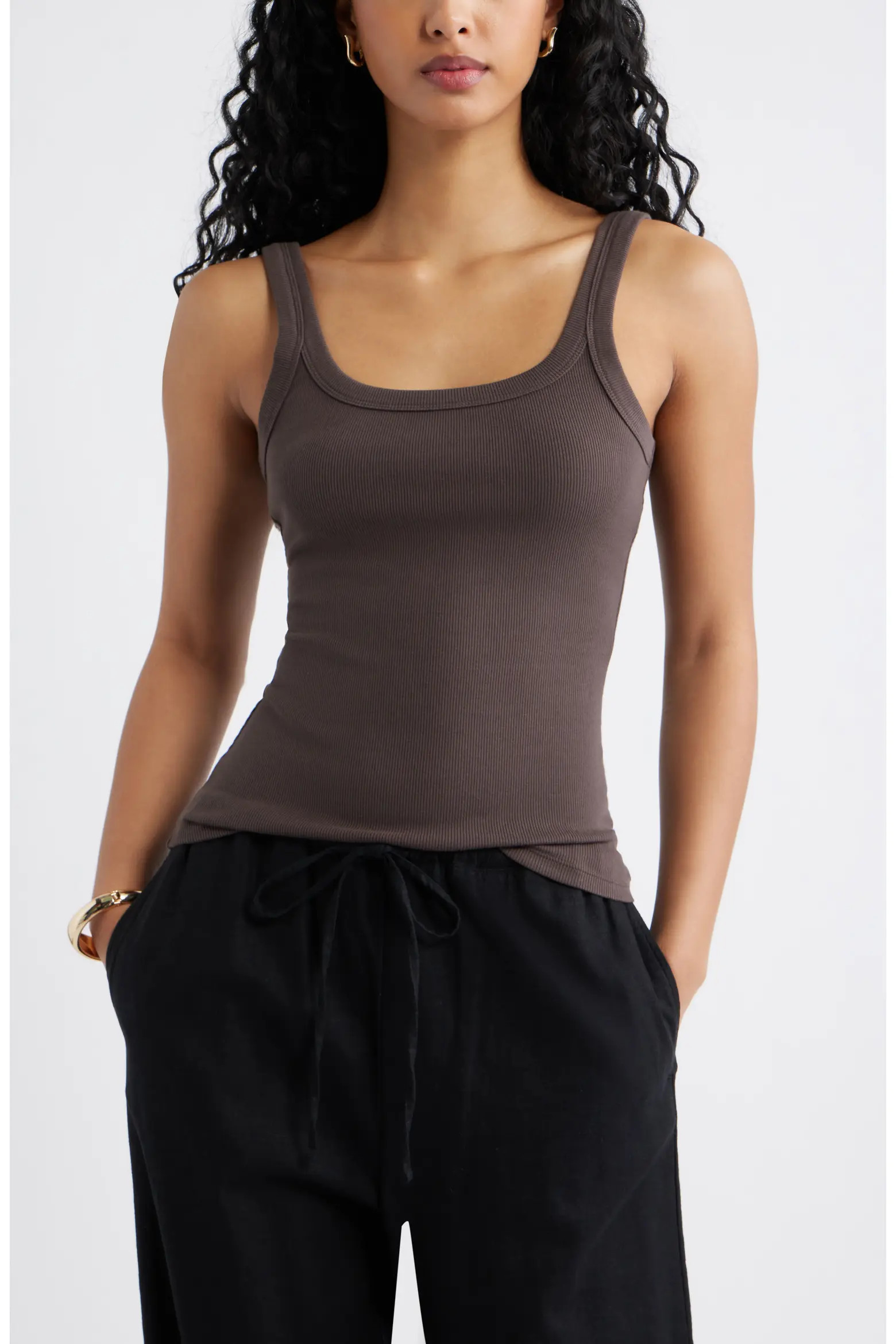 Open Edit Rib Tank (Women) | Nordstrom | Nordstrom