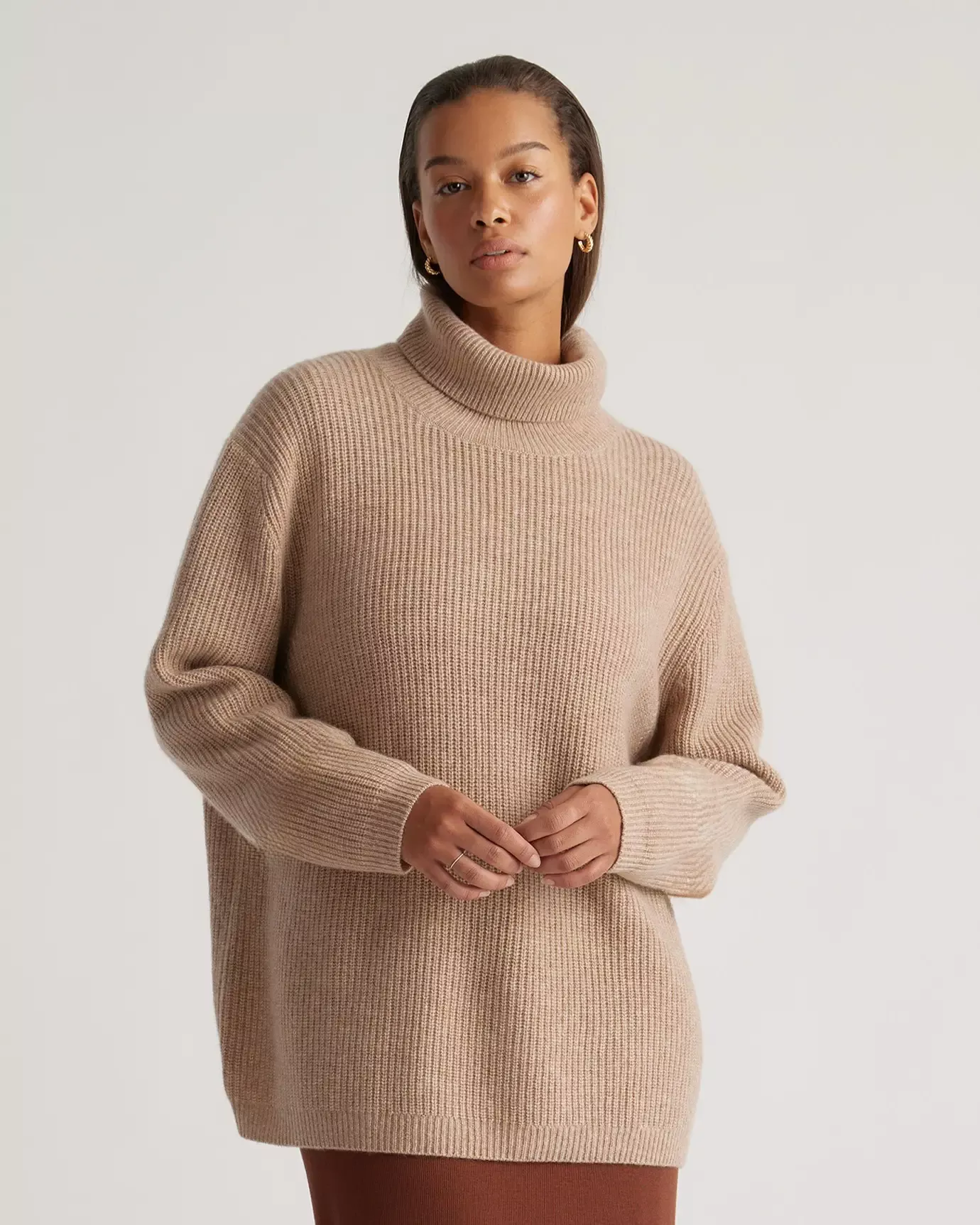 Quince Women's Fisherman Crew Sweater In Eggplant