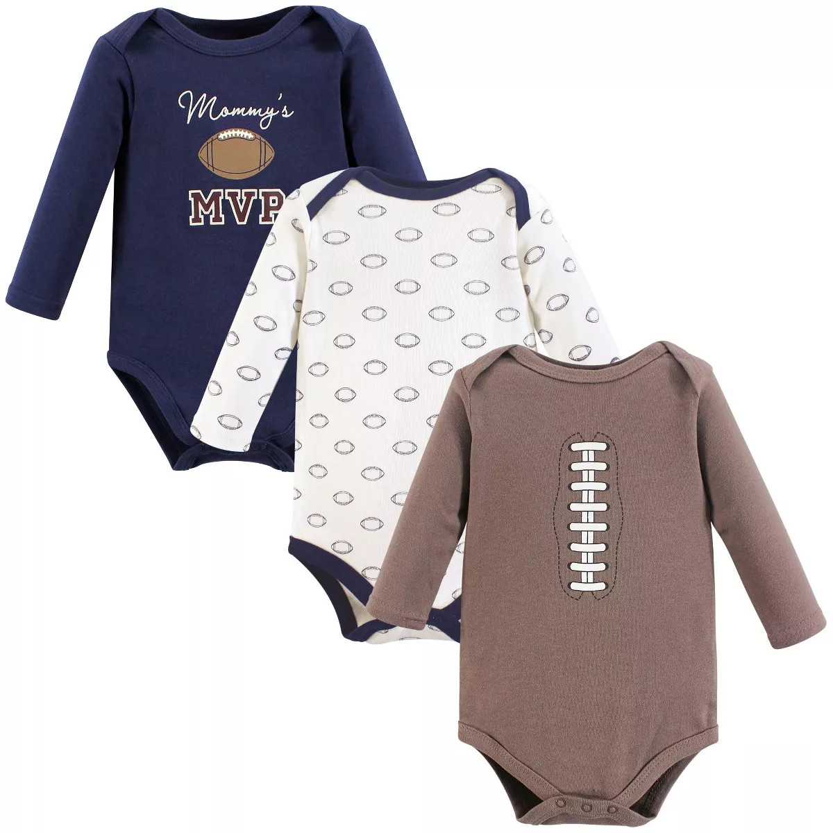 Hudson Baby Infant Boy Cotton Long-Sleeve Bodysuits, Football Mvp | Target