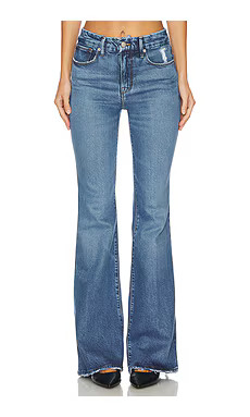 Good American Good Legs Flare in Indigo513 from Revolve.com | Revolve Clothing (Global)