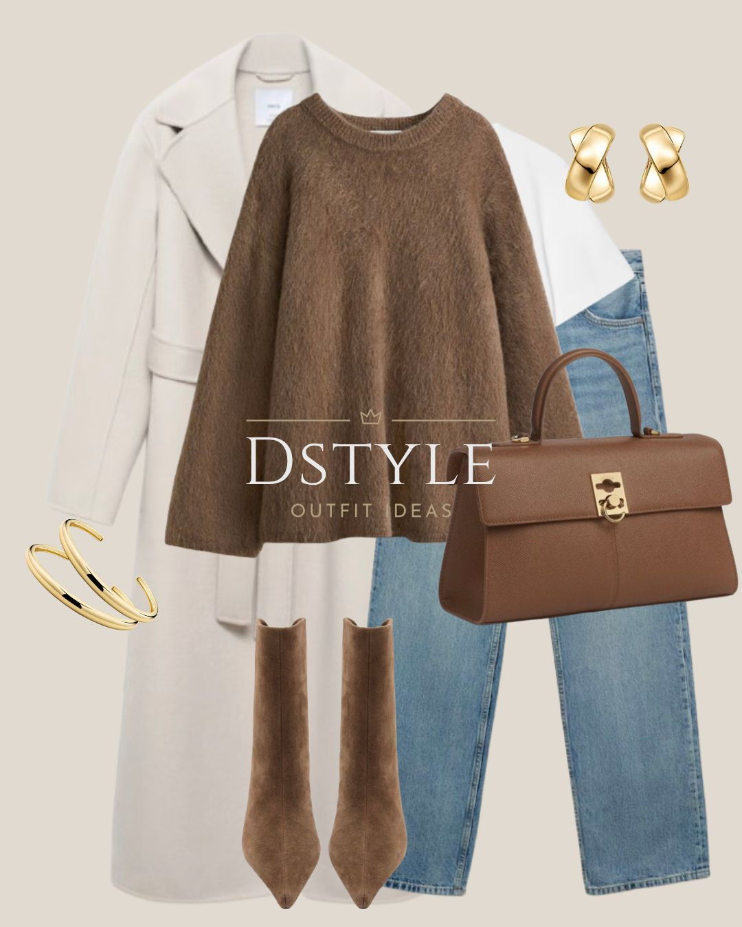 Cozy Neutrals for a Chic Winter Look! ☁️

Mixing soft textures is key to a beautiful cold-weather outfit. Obsessed with this combination of a fuzzy brown sweater, a tailored ice-grey coat, and classic light-wash denim. The suede boots and structured top-handle bag instantly elevate the look! Perfect for weekend errands or a casual dinner.

Shop the full outfit below 👇 

 #neutralstyle #winteroutfitinspo #oversizedsweater #longcoat #suedeboots #cozyfashion #chicoutfit #casualchic #blackfridaydeals #LTKCyberWeek #LTKootd #LTKWorkwear