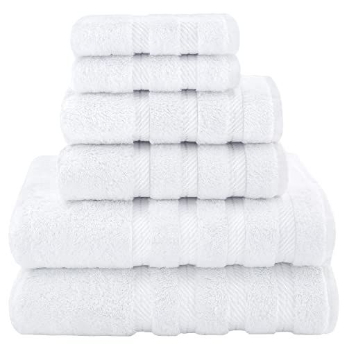 American Soft Linen 6 Piece Towel Set, 2 Bath Towels 2 Hand Towels 2 Washcloths, 100% Turkish Cot... | Amazon (US)