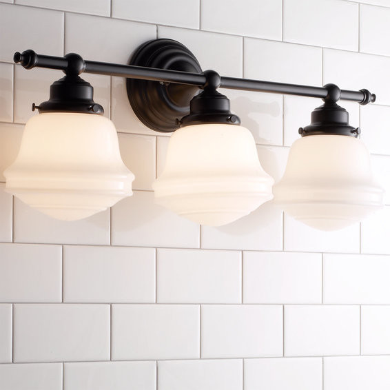 Milk Glass Vanity Light - 3 Light | Shades of Light