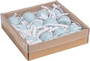 Creative Co-Op Boxed Set of 12 Blue Speckled Ceramic Robin Eggs | Amazon (US)