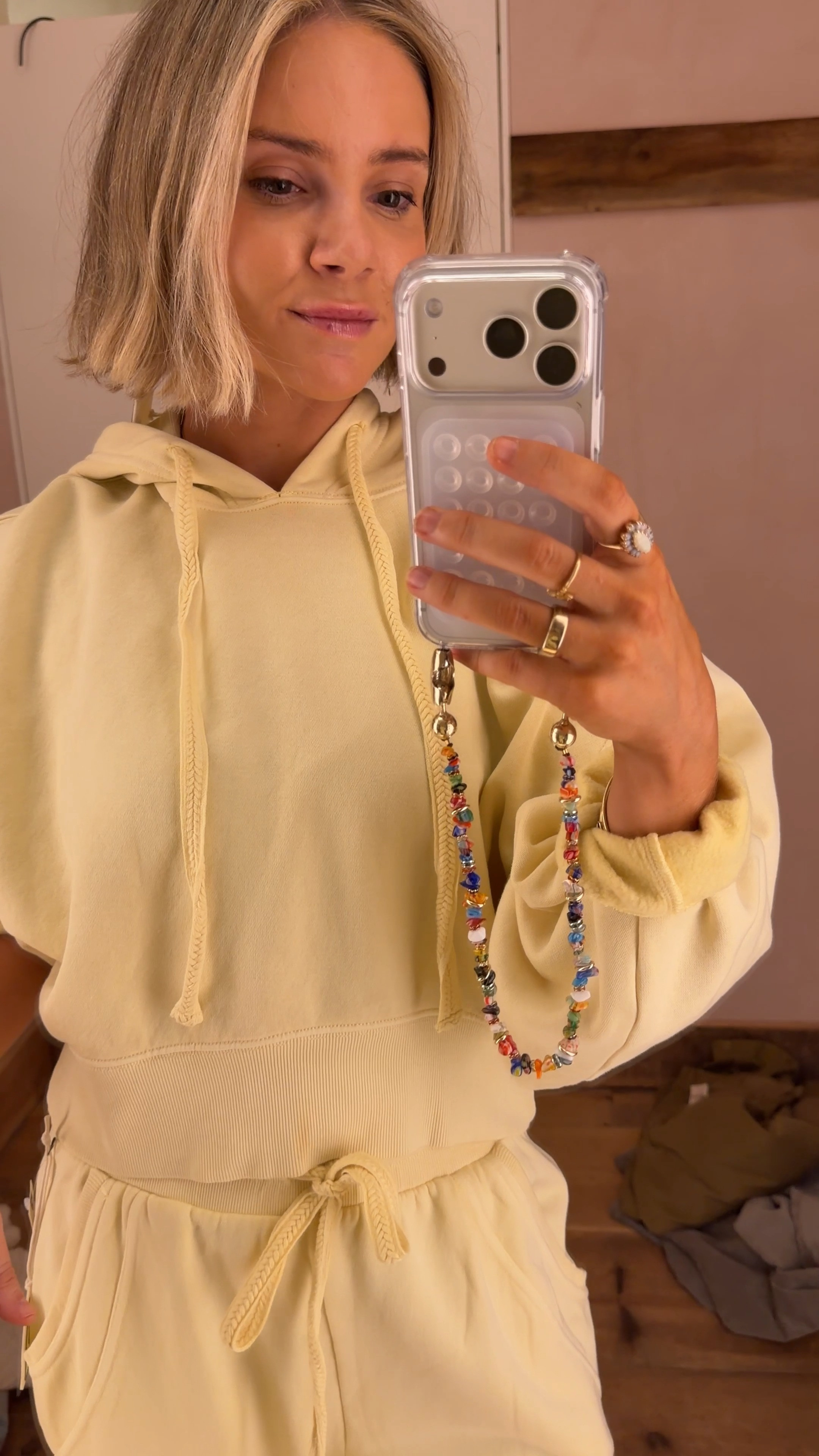 Comfy matching butter yellow sweat set from @Anthropologie perfect for running errands
