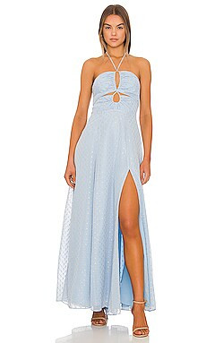 Yumi Kim Michelle Maxi Dress in Dash Foil Blue & Silver from Revolve.com | Revolve Clothing (Global)