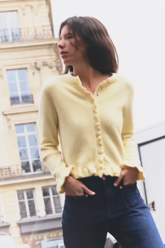 RUFFLED KNIT CARDIGAN | Zara UK