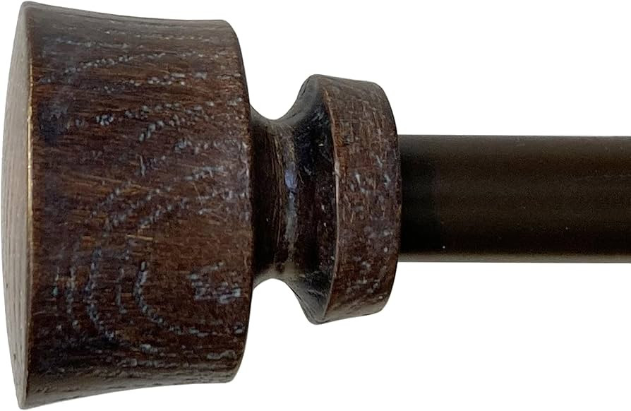 Stockton 26-48 Inch Adjustable Curtain Rod Set, 5/8 Inch Diameter in Walnut | Amazon (US)