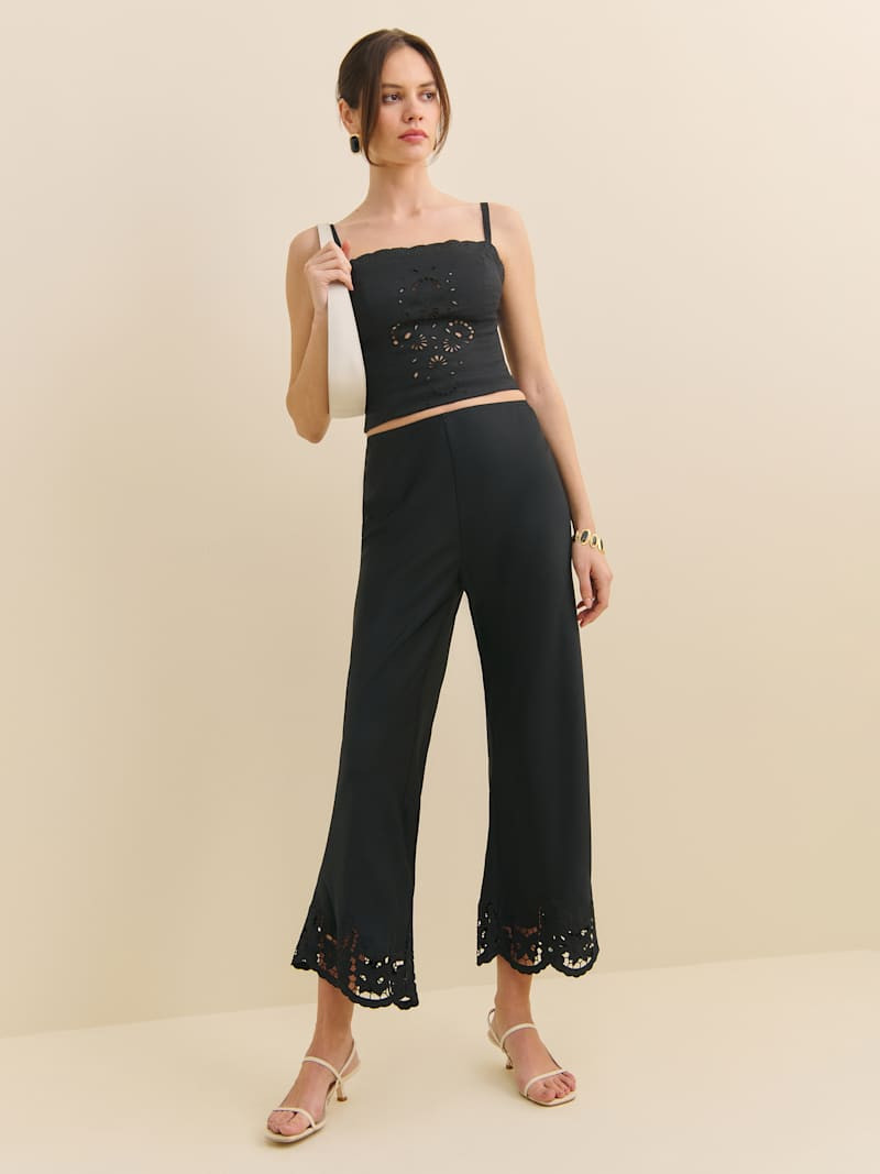 Aria Satin Cropped Pant | Reformation (Global)