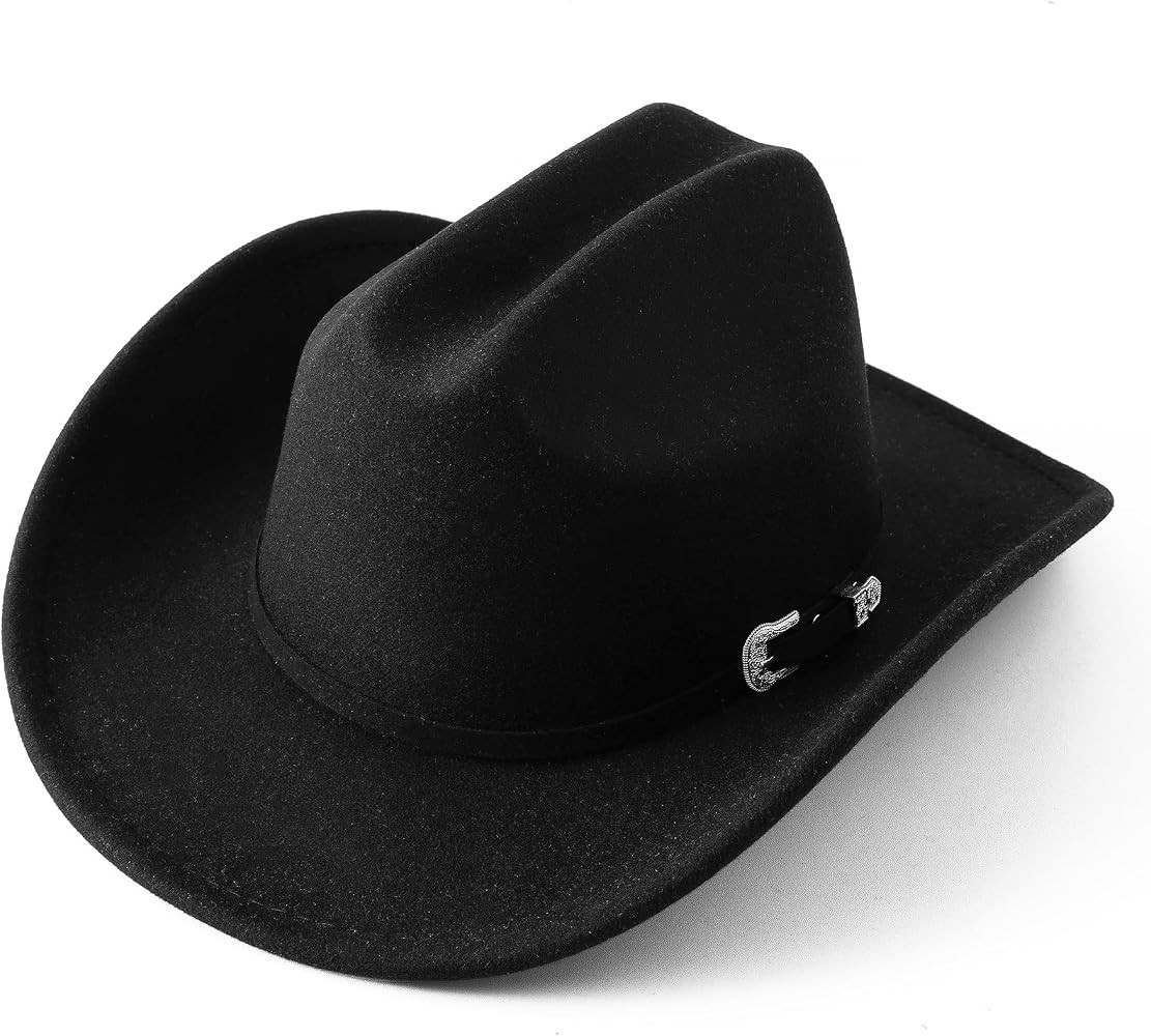 Jastore Kids Western Cowboy Hat for Girl Boy Wide Brim Beach Cowgirl Hat with Belt Buckle Cattlem... | Amazon (US)