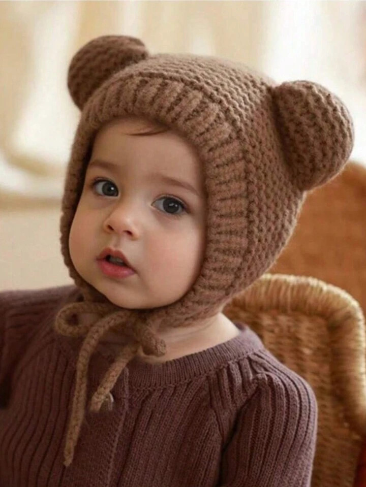 1pc Baby Hat, Cute Korean Style Knitted Earflap Hat For Boys And Girls, Winter Warm Cap For Infan... | SHEIN