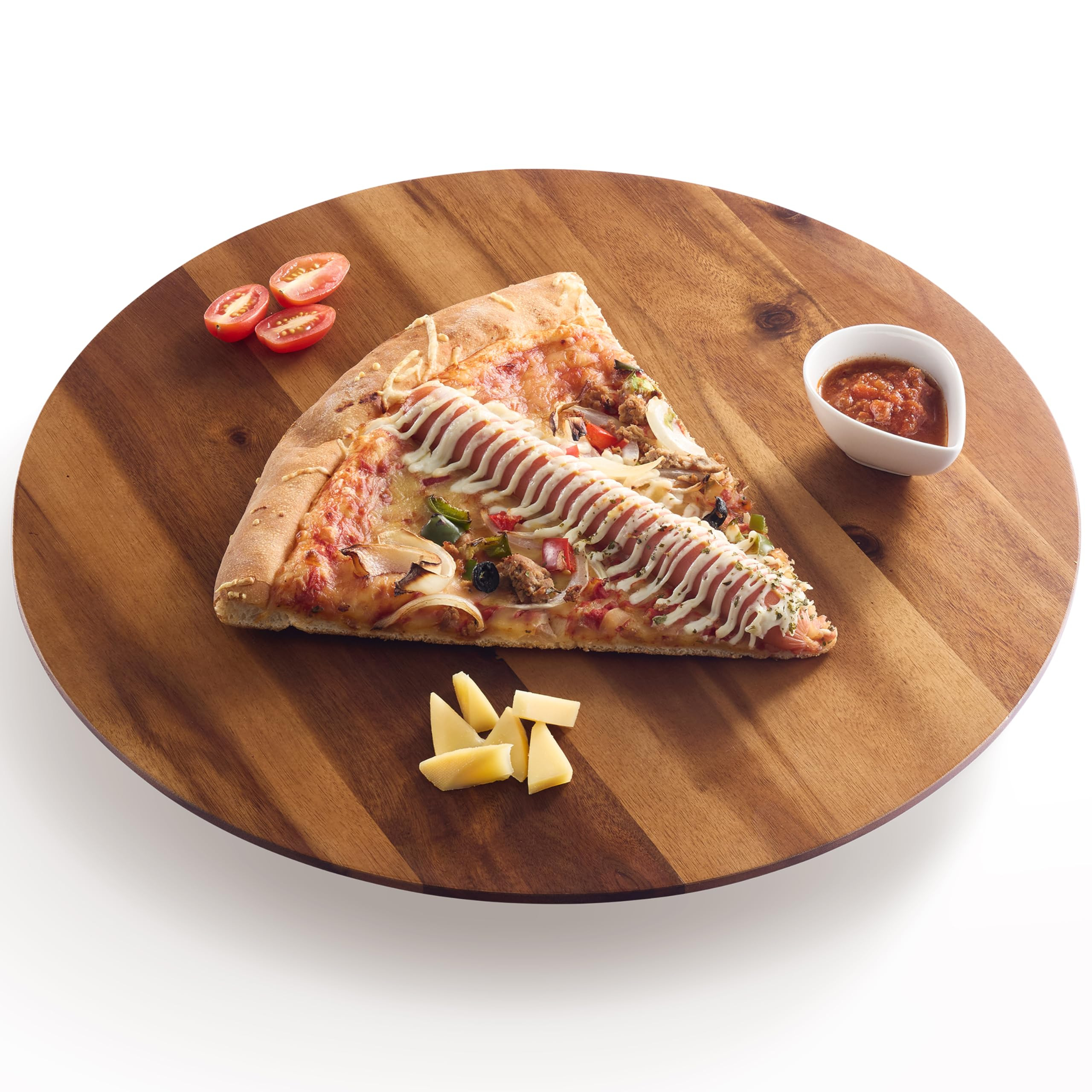 16" Acacia Wood Lazy Susan for Table Top - Wooden Turntable Serving Tray for Charcuterie Boards C... | Amazon (US)