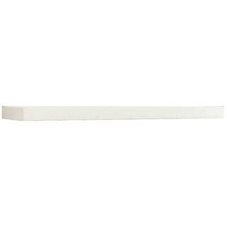 35.4 in. W x 10.2 in. D x 2 in. H White Square Edge MDF Floating Wall Shelf | The Home Depot
