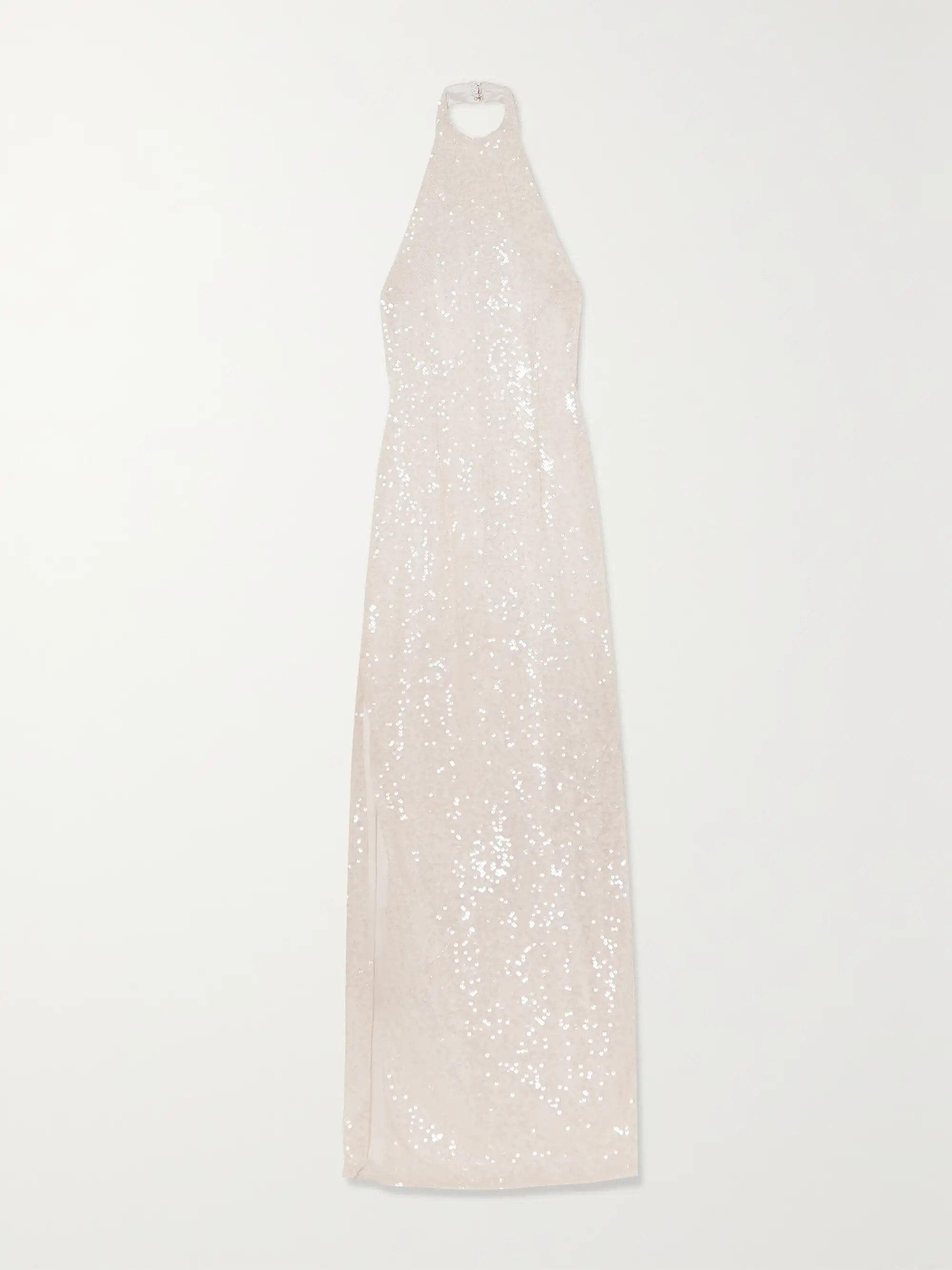 White Salina sequined tulle halterneck gown | GALVAN | NET-A-PORTER | NET-A-PORTER (US)