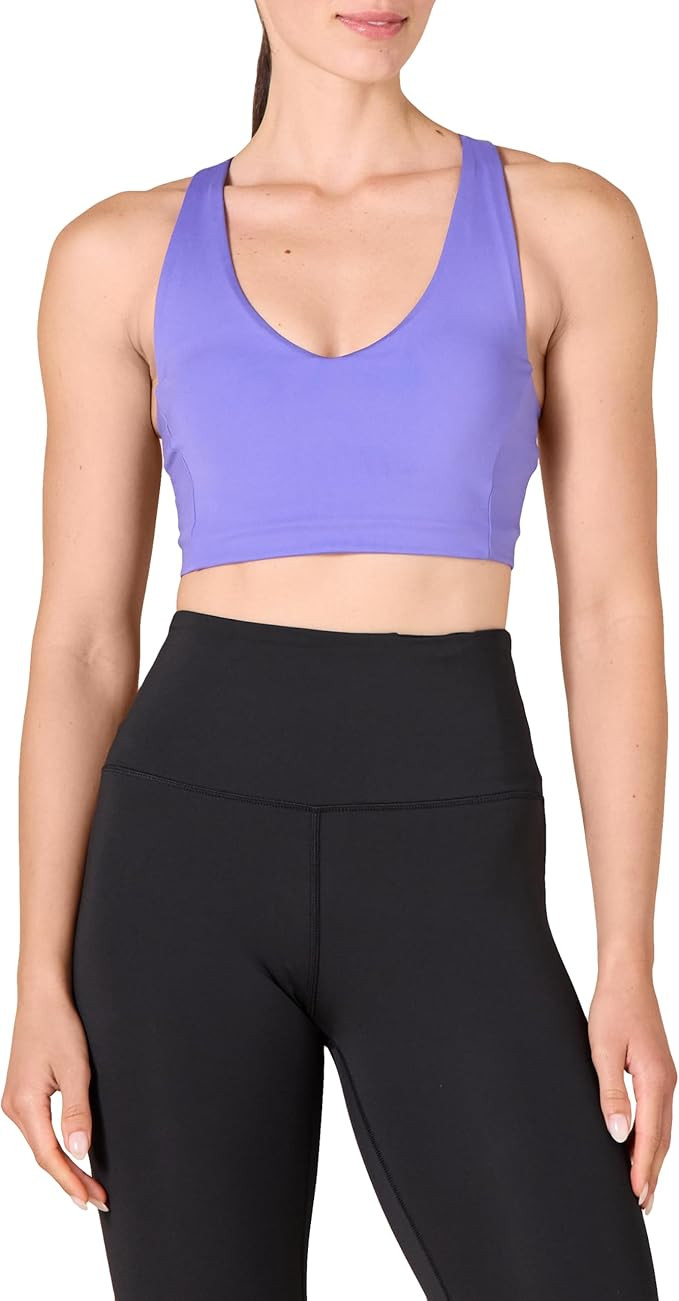 Amazon Essentials Women's Active Sculpt V-Neck Medium Support Sports Bra | Amazon (US)