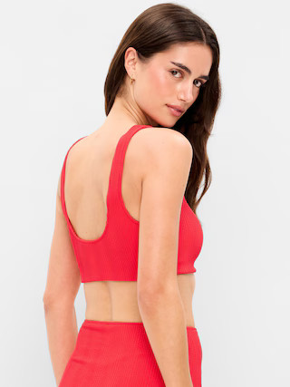 Ribbed Scoop-Neck Swim Top | Old Navy (US)