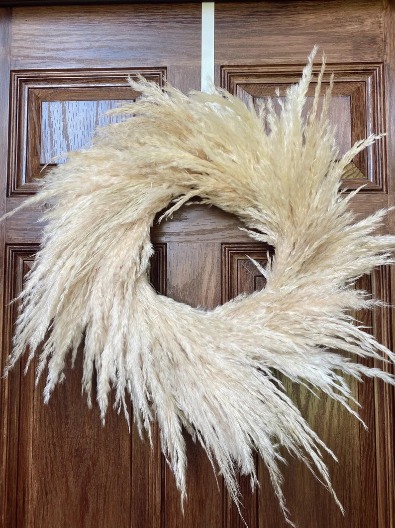 Pampas Wreath Boho Home Decor Dried Floral Wreath | Etsy | Etsy (US)