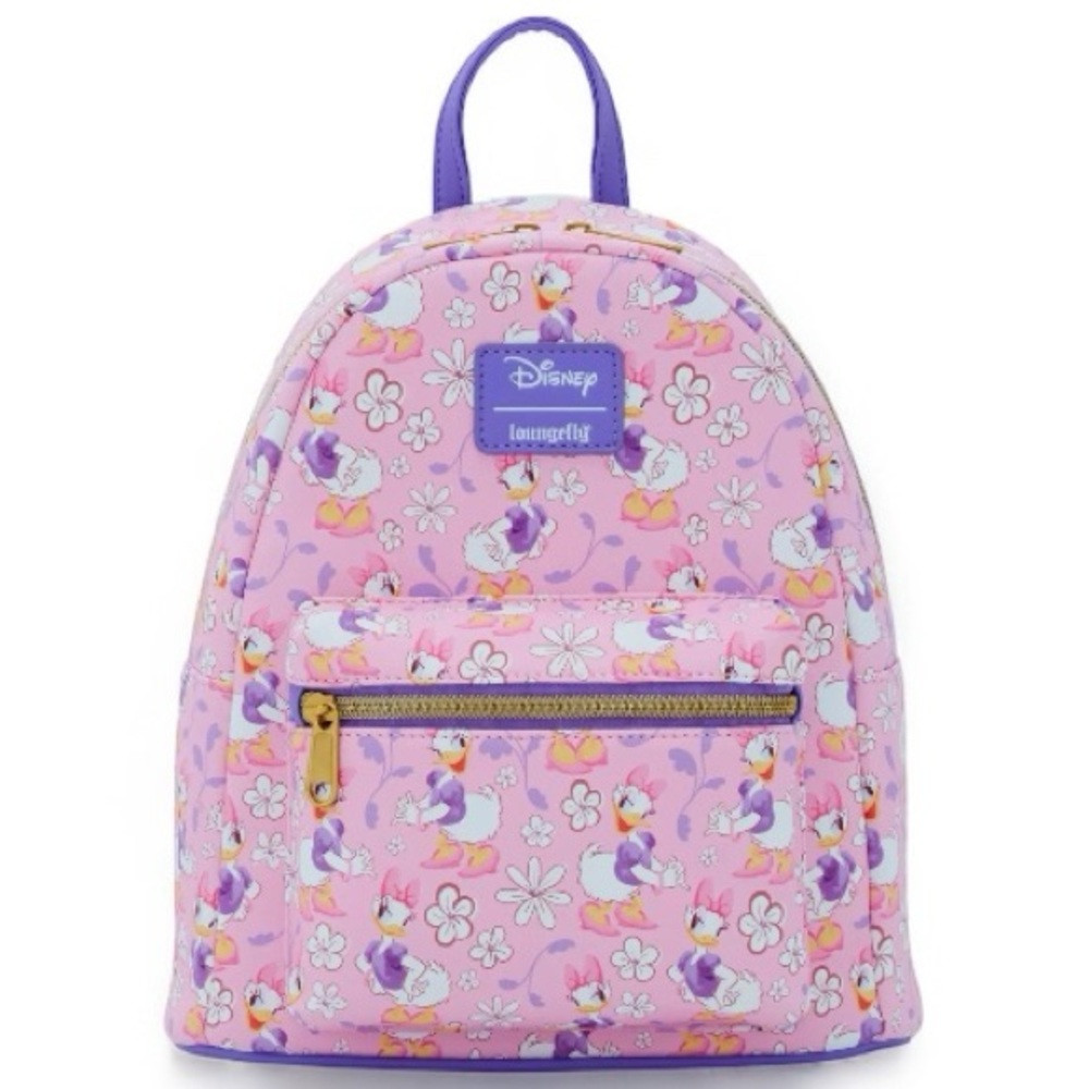 Loungefly Disney Daisy Duck Flowers Mini Backpack Floral Pink & Purple Bag NWT | Poshmark
