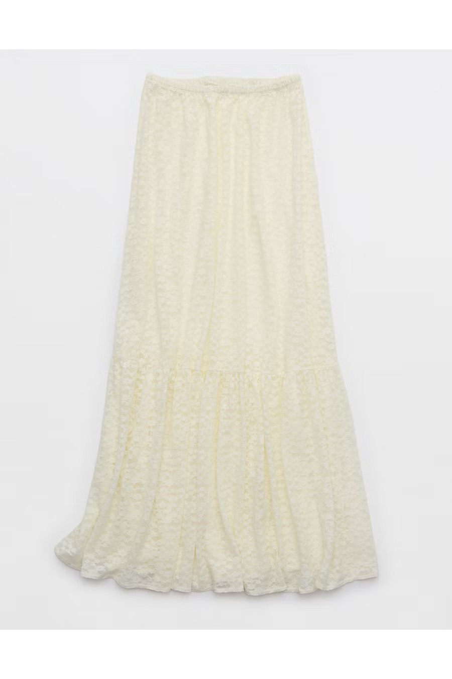 Aerie Tiered Lace Maxi Skirt Women's Soft Muslin XS | American Eagle Outfitters (US & CA)