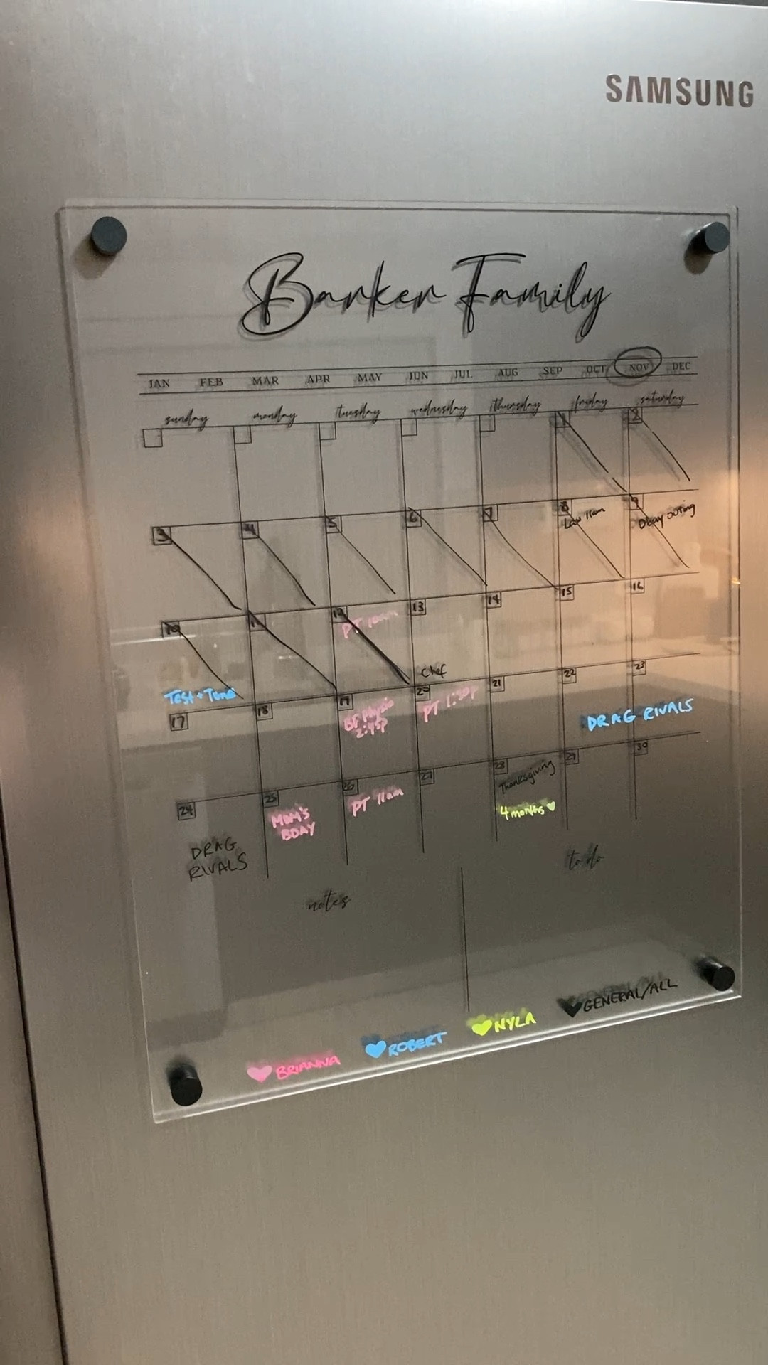 Personalized dry erase calendar for the family! Comes with magnets to go on the fridge. Soo cute and helps all of us stay organized.  #LTKCyberWeek

#LTKVideo #LTKsalealert #LTKfamily