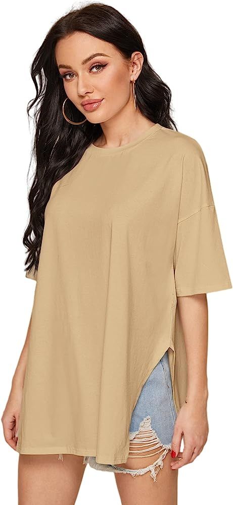 Floerns Women's Casual Basic Short Sleeve Loose T-Shirt Tee Tops | Amazon (US)
