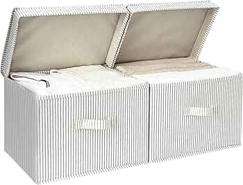 StorageWorks Fabric Storage Box with Lid, Stackable Linen Storage Bins for Clothes, Decorative li... | Amazon (CA)