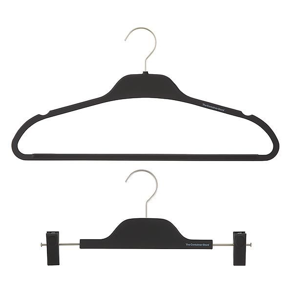 Non-Slip Rubberized Suit Hanger Black Pkg/40 | The Container Store