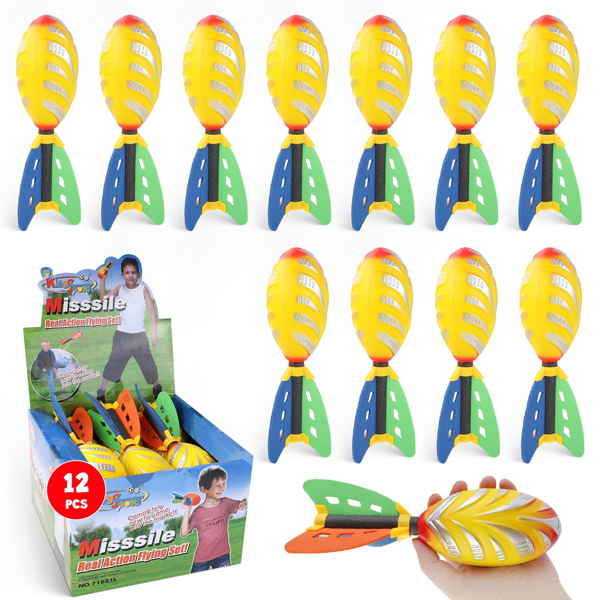 Liberty Imports 12 Pack Flying Foam Foam Missile Footballs with Tails, Sports Aero Pocket Flyers ... | Amazon (US)