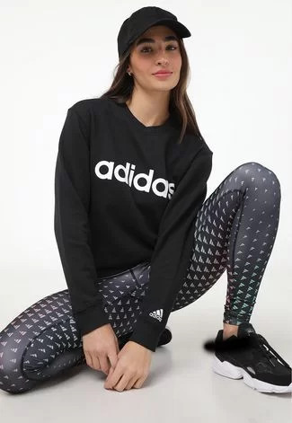 Blusa de Moletom Fechada adidas Sportswear Essentials Preta | Dafiti (BR)