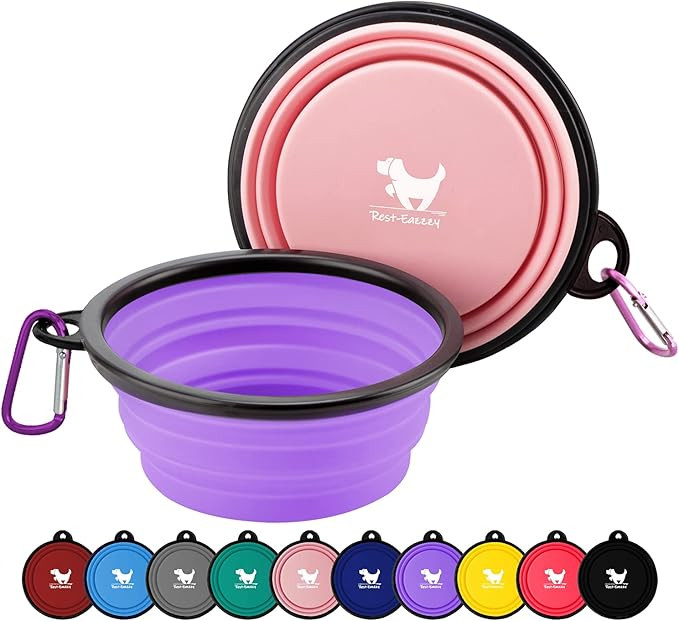 Expandable Dog Bowls for Travel, 2-Pack Dog Portable Water Bowl for Dogs Cats Pet Foldable Feedin... | Amazon (US)