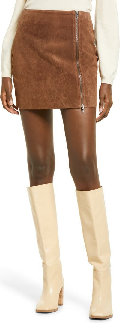 Zip Suede Miniskirt | Nordstrom
