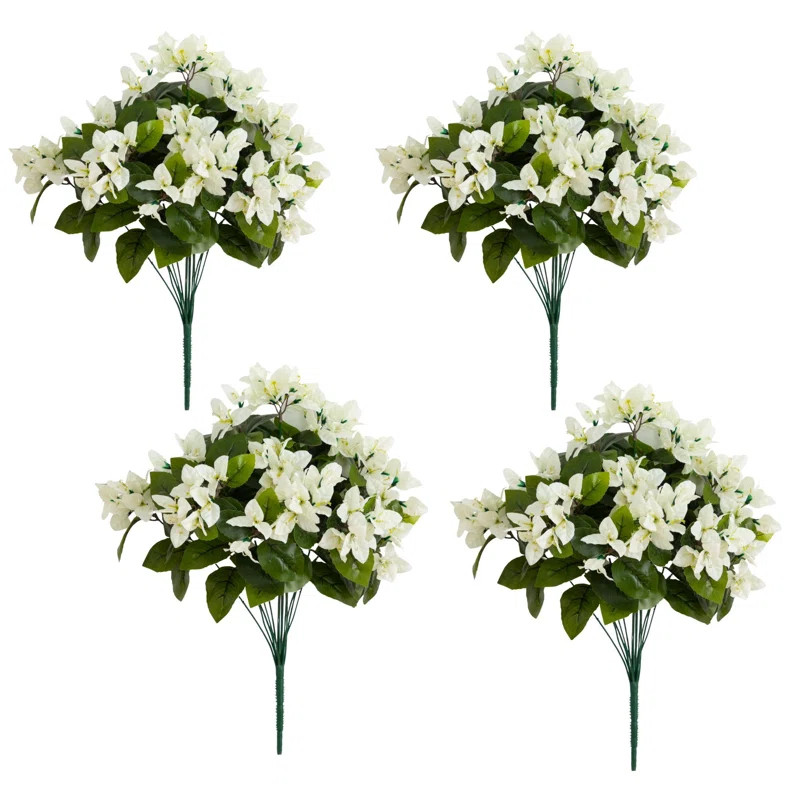 19In. UV Resistant Artificial Bougainvillea Bush (Indoor/Outdoor) - Set Of 4 | Wayfair North America