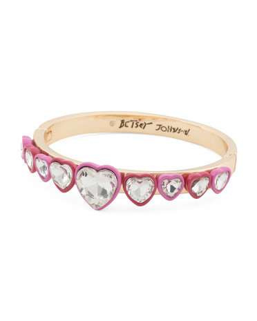 Crystal Heart Bangle Bracelet | TJ Maxx